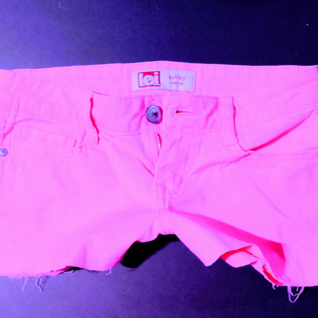 Lei Neon Pink Low Rise Denim Shorts (1)